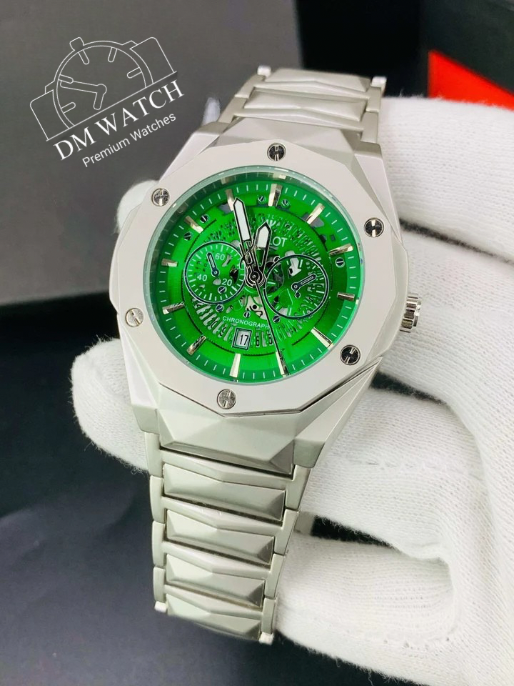 Diamond Cut | Date Adjustment | Texture Chain |Silver Sky Blue