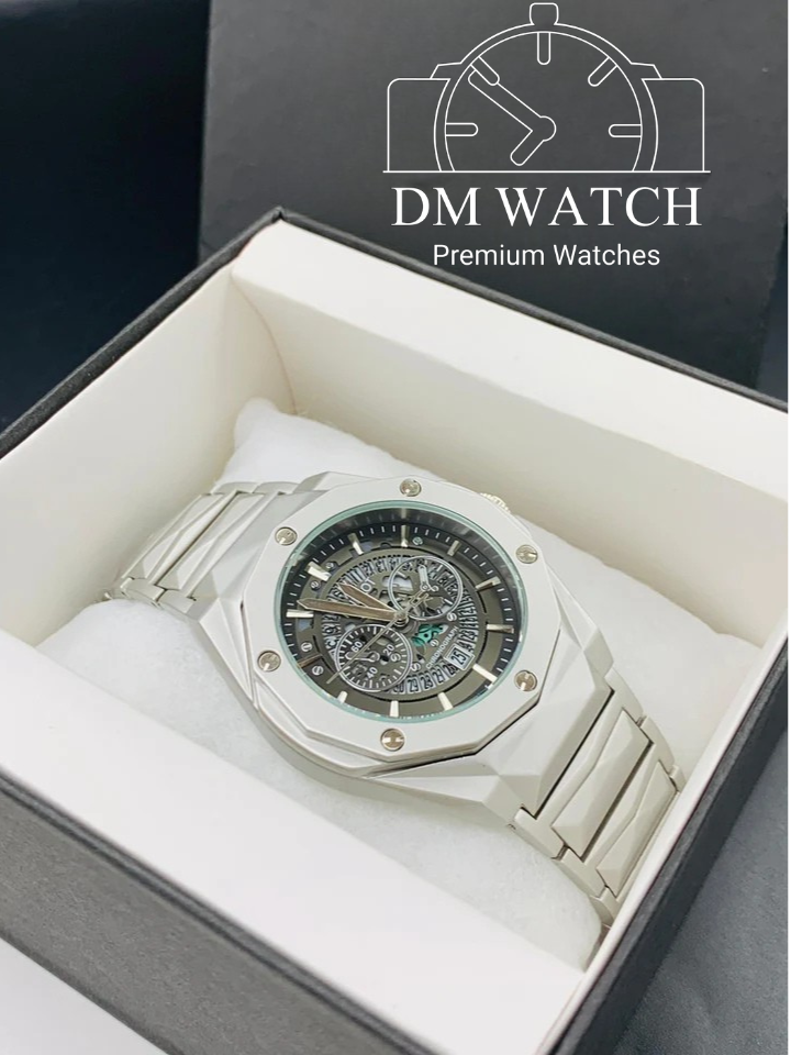 Diamond Cut | Date Adjustment | Texture Chain |Silver Black