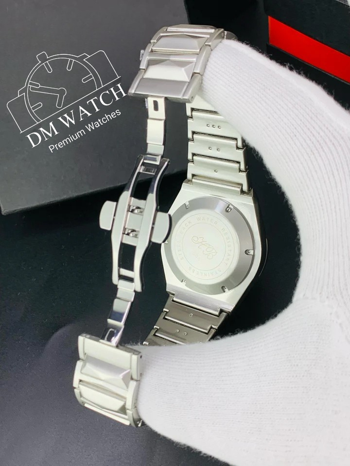 Diamond Cut | Date Adjustment | Texture Chain |Silver Blue