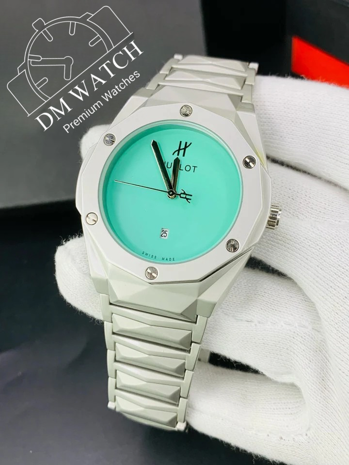 HB Plain Dial | Texture chain | Silver Sky Blue