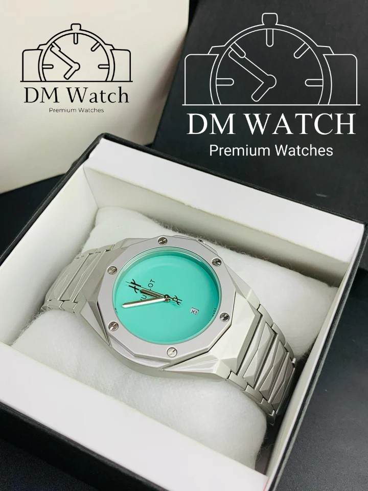 HB Plain Dial | Texture chain | Silver Sky Blue