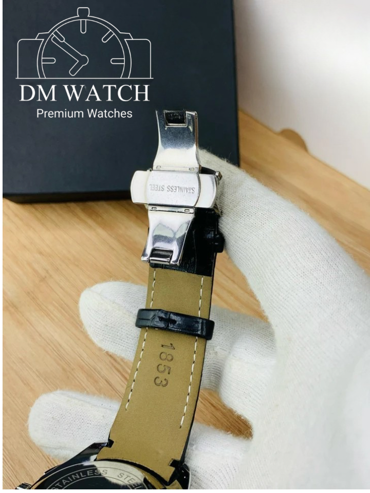 Branded Chronograph working Watch (Black Silver)