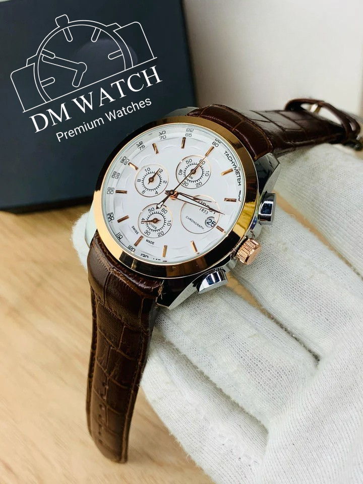 Branded Chronograph working Watch (Brown Gold)