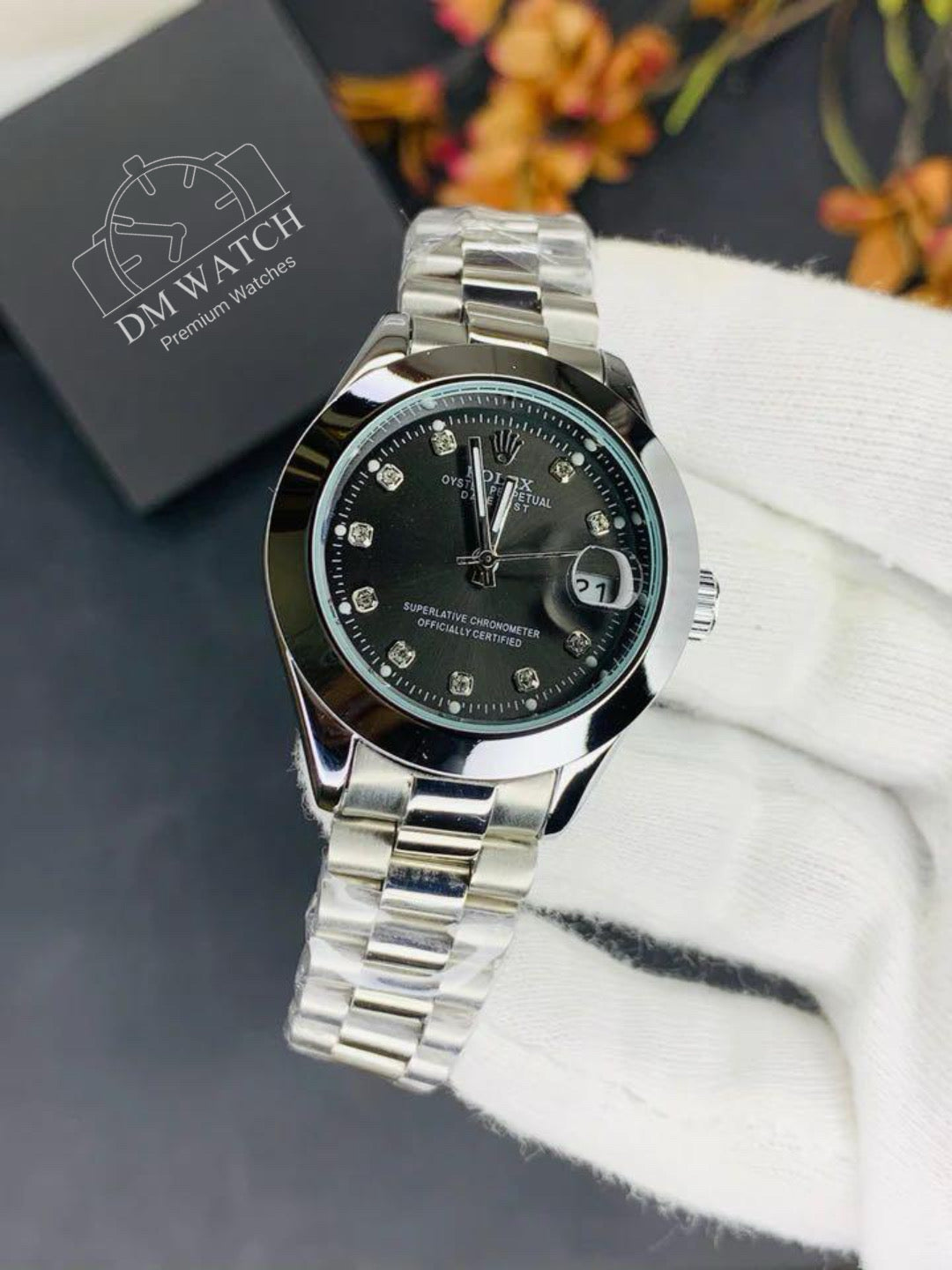 Imported ladies Stone (Silver Black)