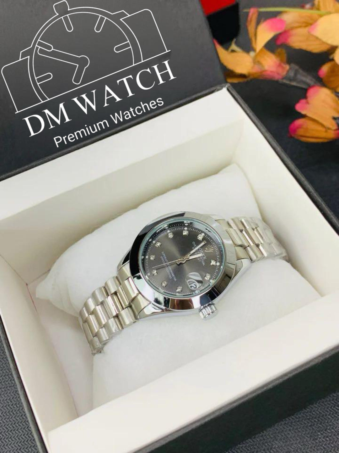 Imported ladies Stone (Silver Black)