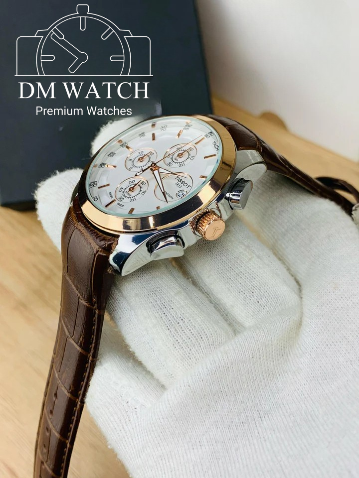 Branded Chronograph working Watch (Brown Gold)
