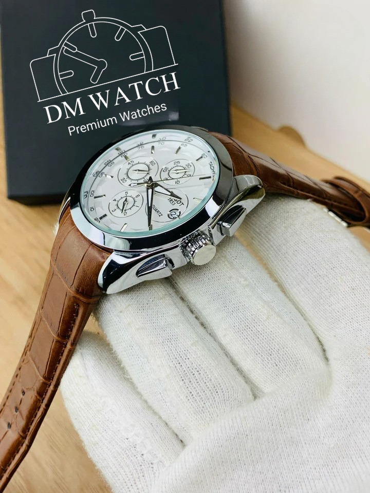 Branded Chronograph working Watch (Brown Silver)