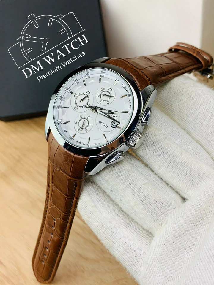 Branded Chronograph working Watch (Brown Silver)