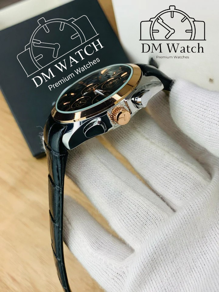 Branded Chronograph working Watch (Black Gold)