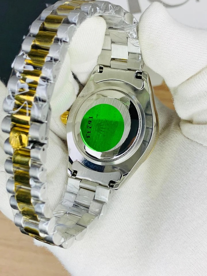 Jubilee Date Just Two Tone Diamond Fluted Gold Dial Quartz Watch