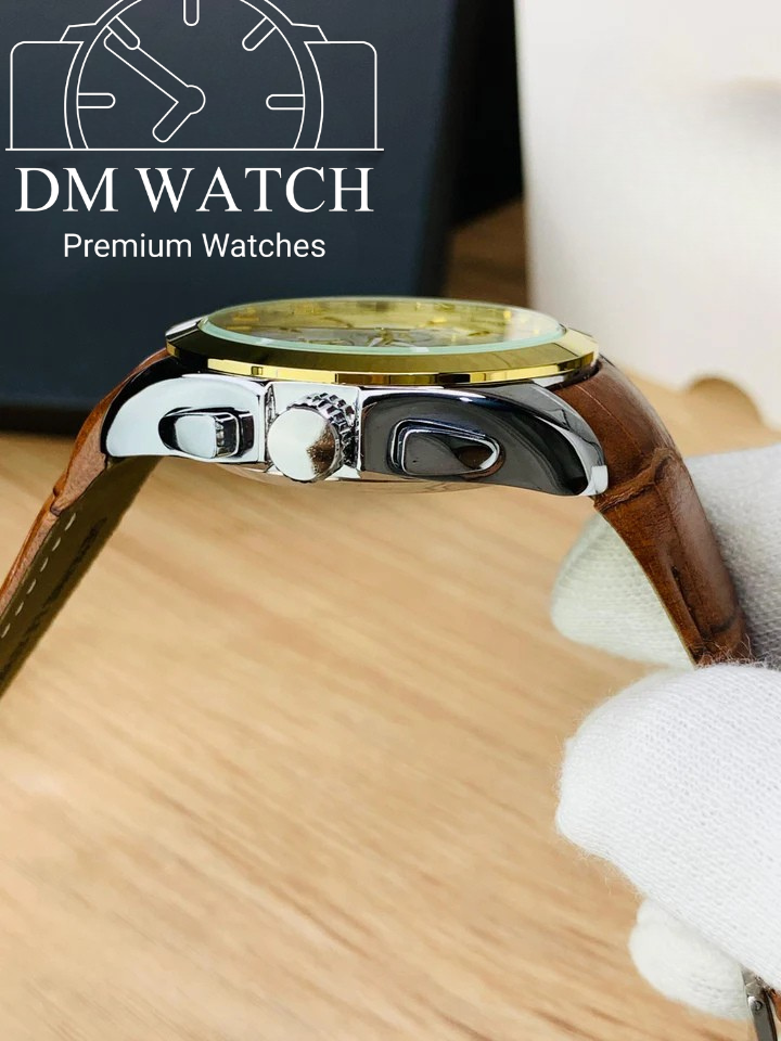 Branded Chronograph working Watch (Brown Gold)